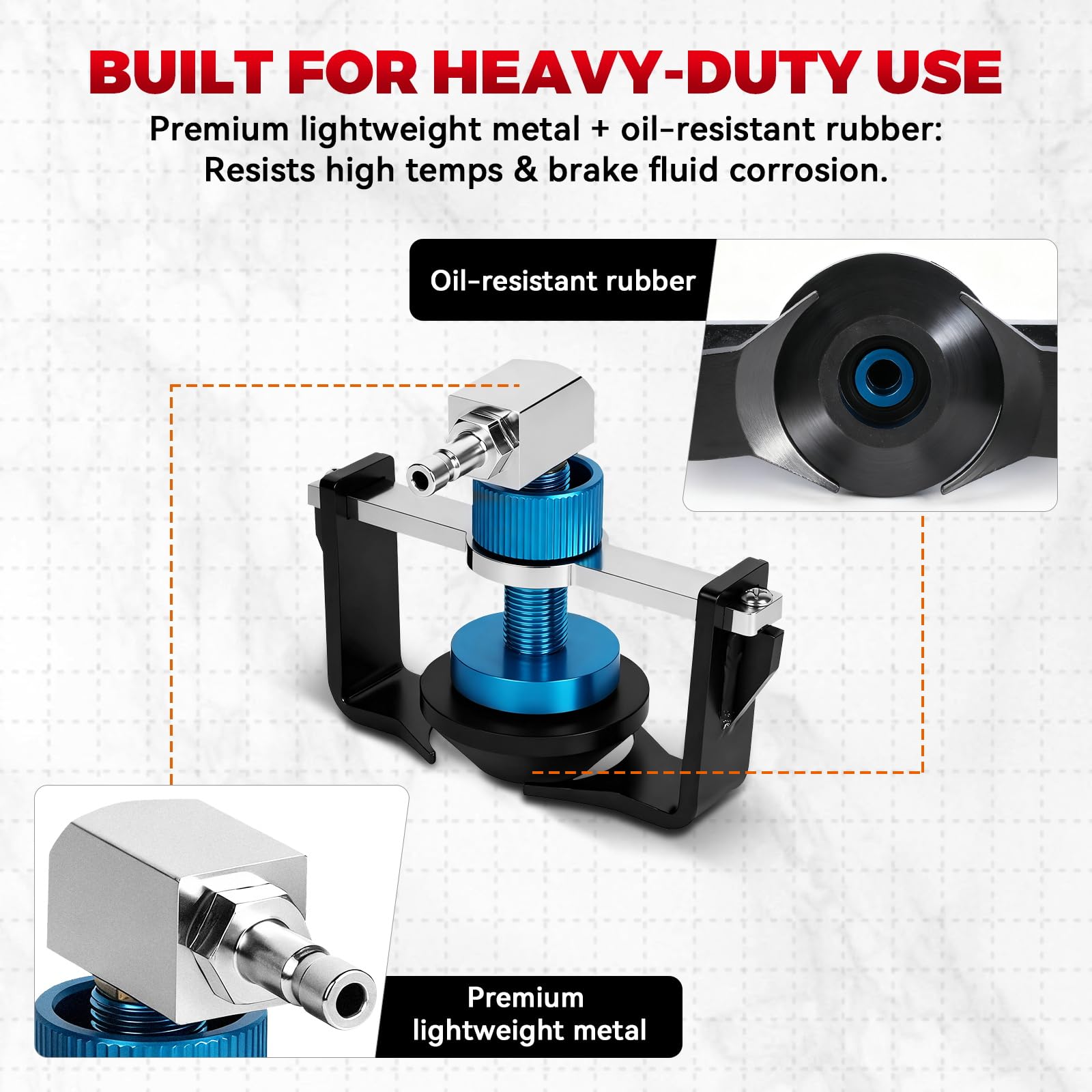 Adaptador universal para purga de frenos de 22 – 58 mm, adaptador con 4 acoplamientos rápidos (EU/US/métrico/japonés), anillo de sellado de goma para Buick, Cadillac, Chevrolet, Mazda, Honda, Toyota