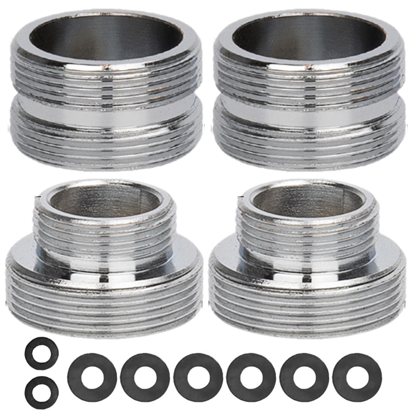4Pcs Faucet Adapter, Mini 15.5mm Male Thread to 21.5mm Male Thread, M22 to M22 with Gasket, Tap Adapter for Kitchen Sink, Tap Aerator Connector for Water Purifier, Tap Adapter