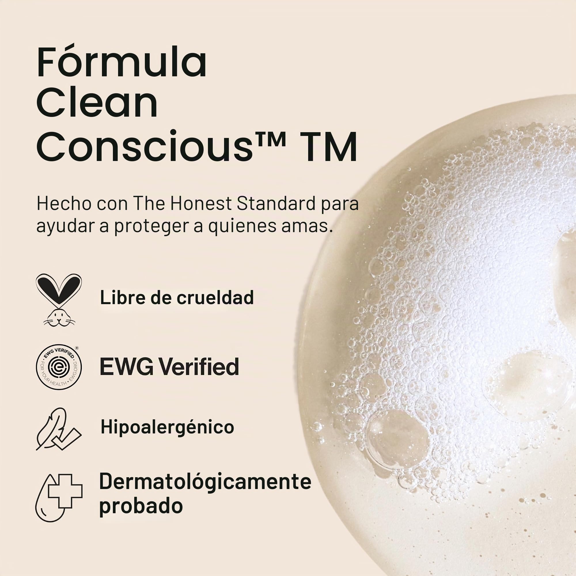 The Honest Company Champú limpiador 2 en 1 + gel de baño para piel sensible | Suave para el bebé | Derivado naturalmente, sin desgarros, hipoalergénico | Sin fragancia, 10 onzas líquidas