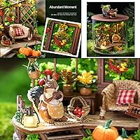 Vista 3 de Kit de casa de muñecas en miniatura y muebles, modelo de casa de muñecas en 3D con cubierta a prueba de polvo y LED, idea creativa de habitación