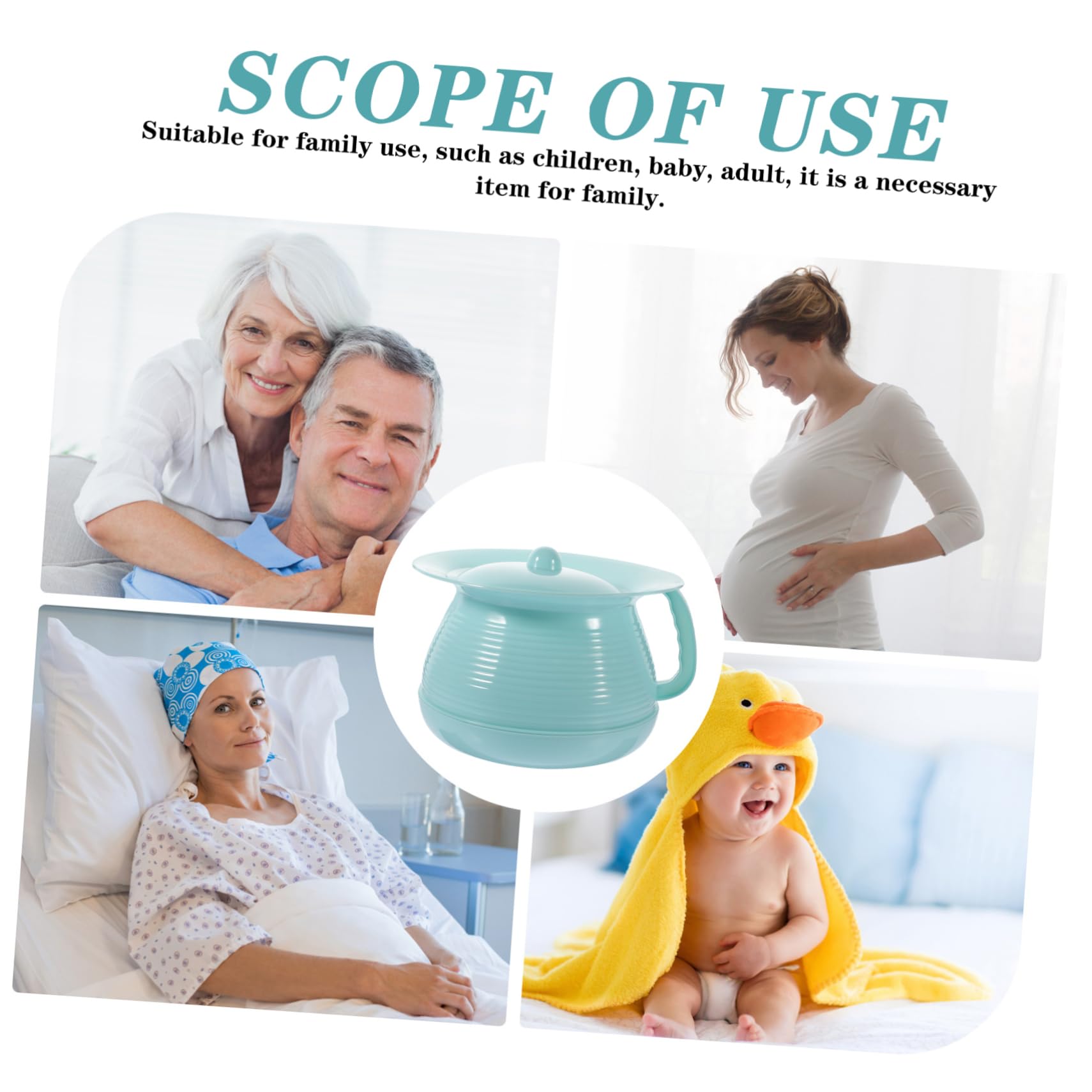Vaso da Notte Coperto in Plastico per Bambini e Disabili, Resistente e Antiodore, Design Semplice e Portatile per Uso Familiare e Domestico