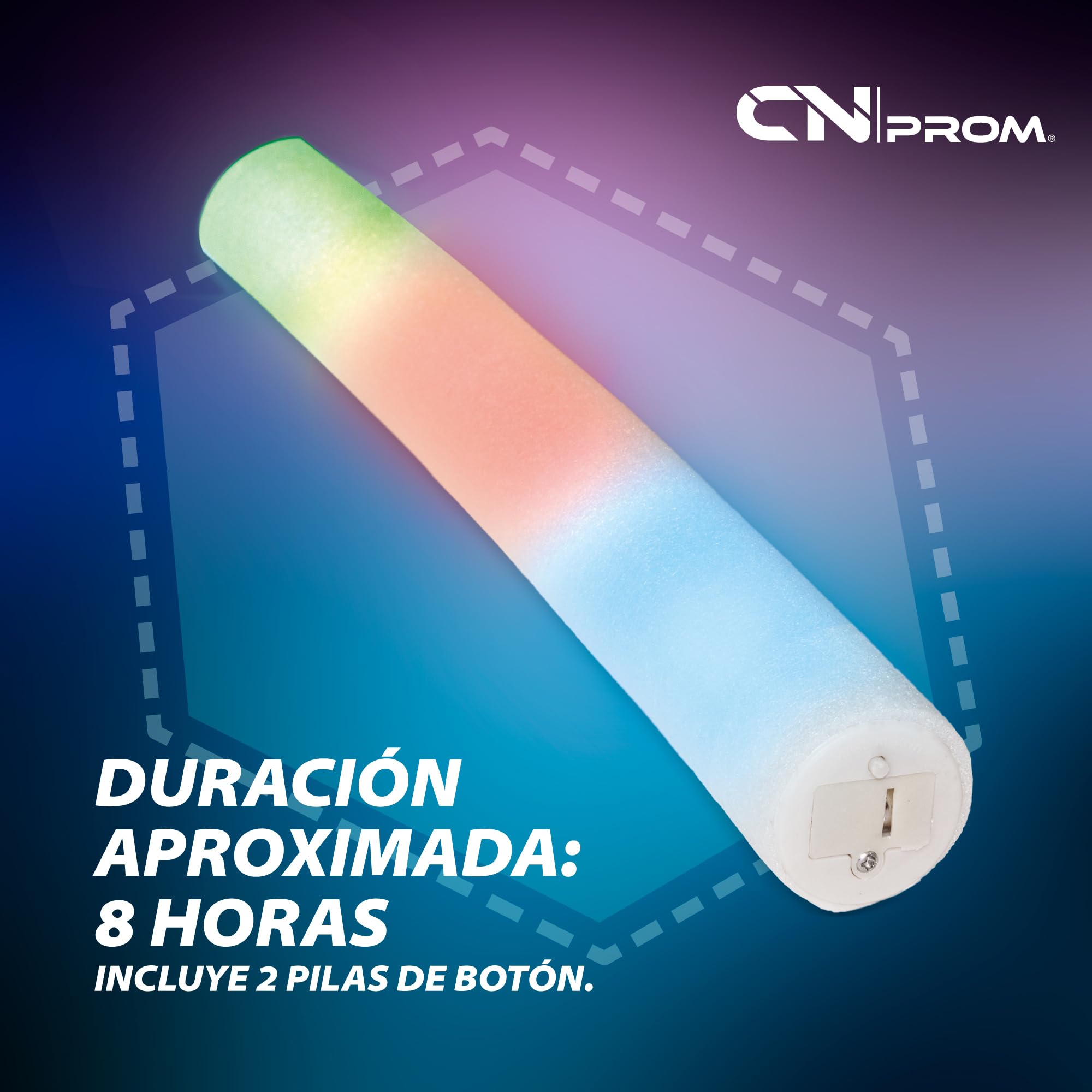 Pack de 200 Palos LED RGB de GomaEspuma – Varitas Luminosas de Gomaespuma con 3 Modos de Iluminación, Sticks de Luz para Bodas, Conciertos, Festivales y Cumpleaños - Autonomía 8 horas - 35 cm