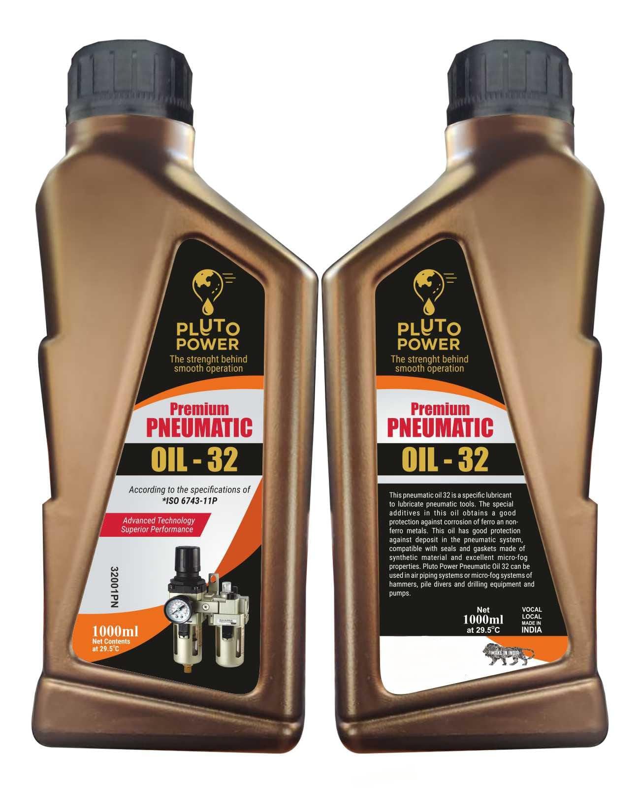 PLUTO POWER Premium Pneumatic (FRL) Oil 32, German-Quality Industrial Lubricant for Pneumatic Tools, Advanced Technology, 1000ml-image-3