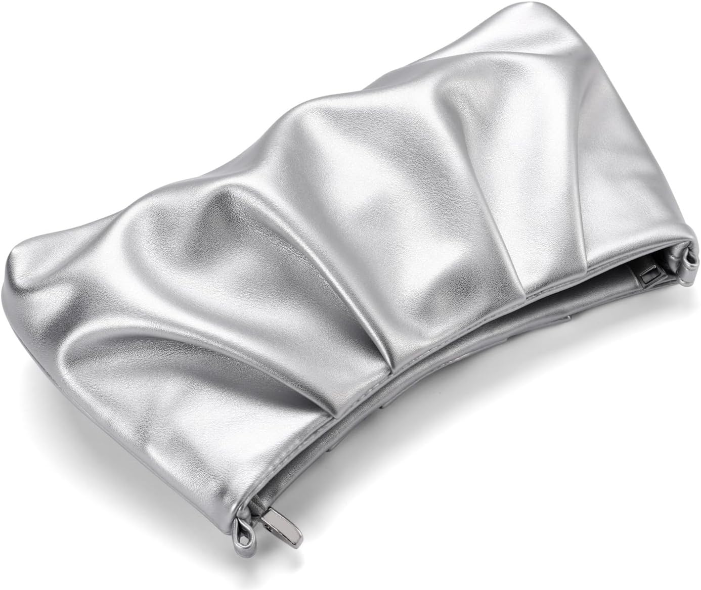 Women's Clutch Purse, Pleated Evening Handbag, Shoulder Bag with Detachable Chain and Shoulder Strap - Image 3