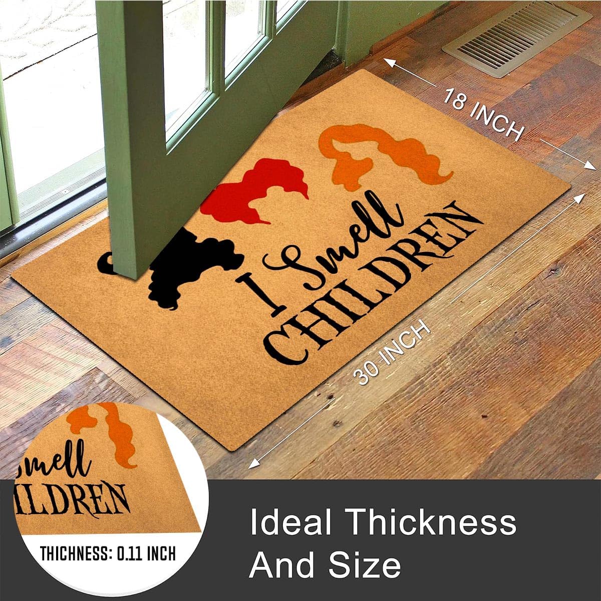 Welcome Mat with Rubber Back (18 x 30) inch I Smell Children Hocus Pocus Door Mat Funny Doormat for Entrance Way Home Decor Mats for Front Door Mat No Slip Kitchen Rugs and Mats