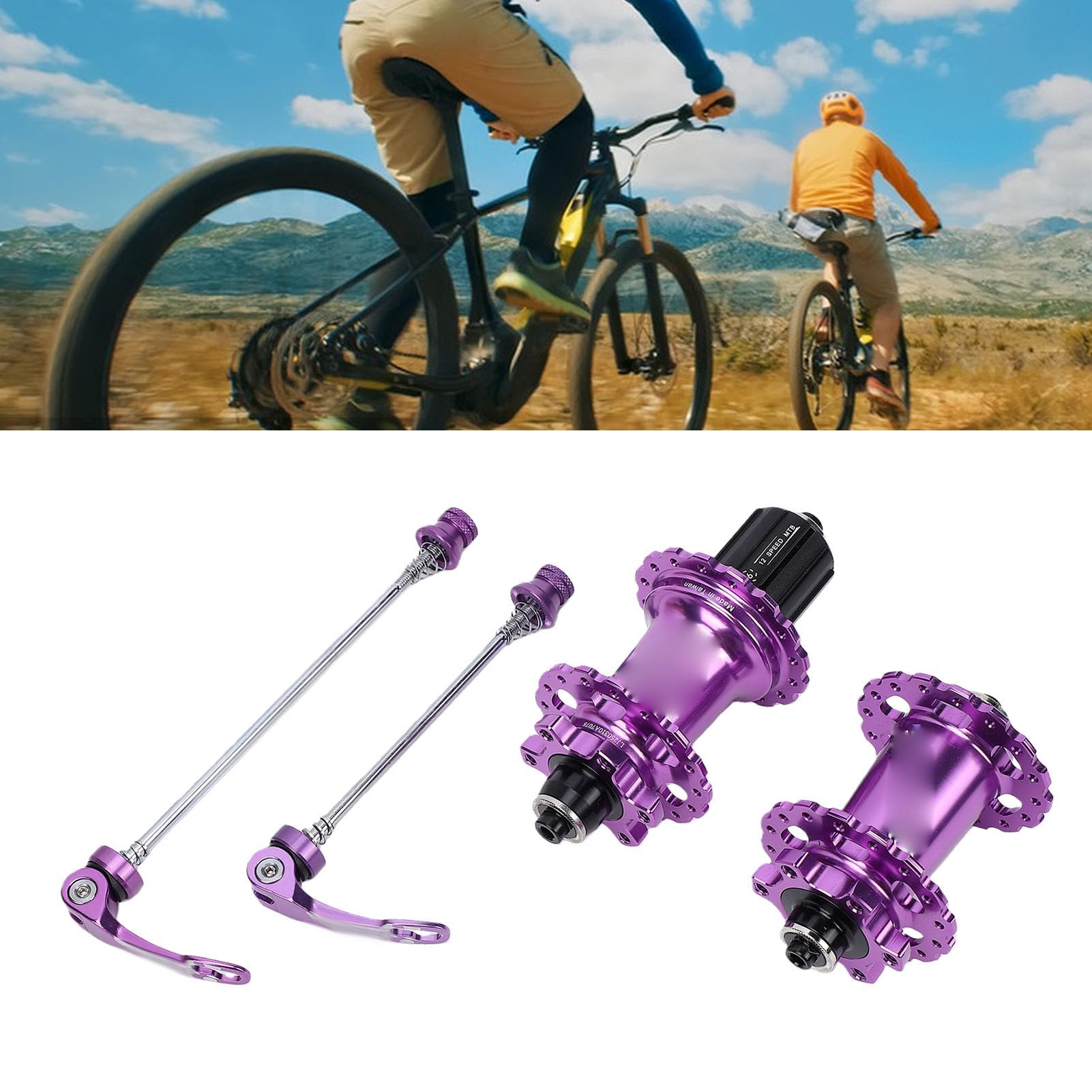Alomejor Piasty Rowerowe, Piasta Tylnego Koła ze Stopu Aluminium, 6 Zapadek 54T z grzechotką, 120 kliknięć, Kompatybilna z Układami Napędowymi 8-12-biegowymi, Idealne do Kolarstwa Górskiego