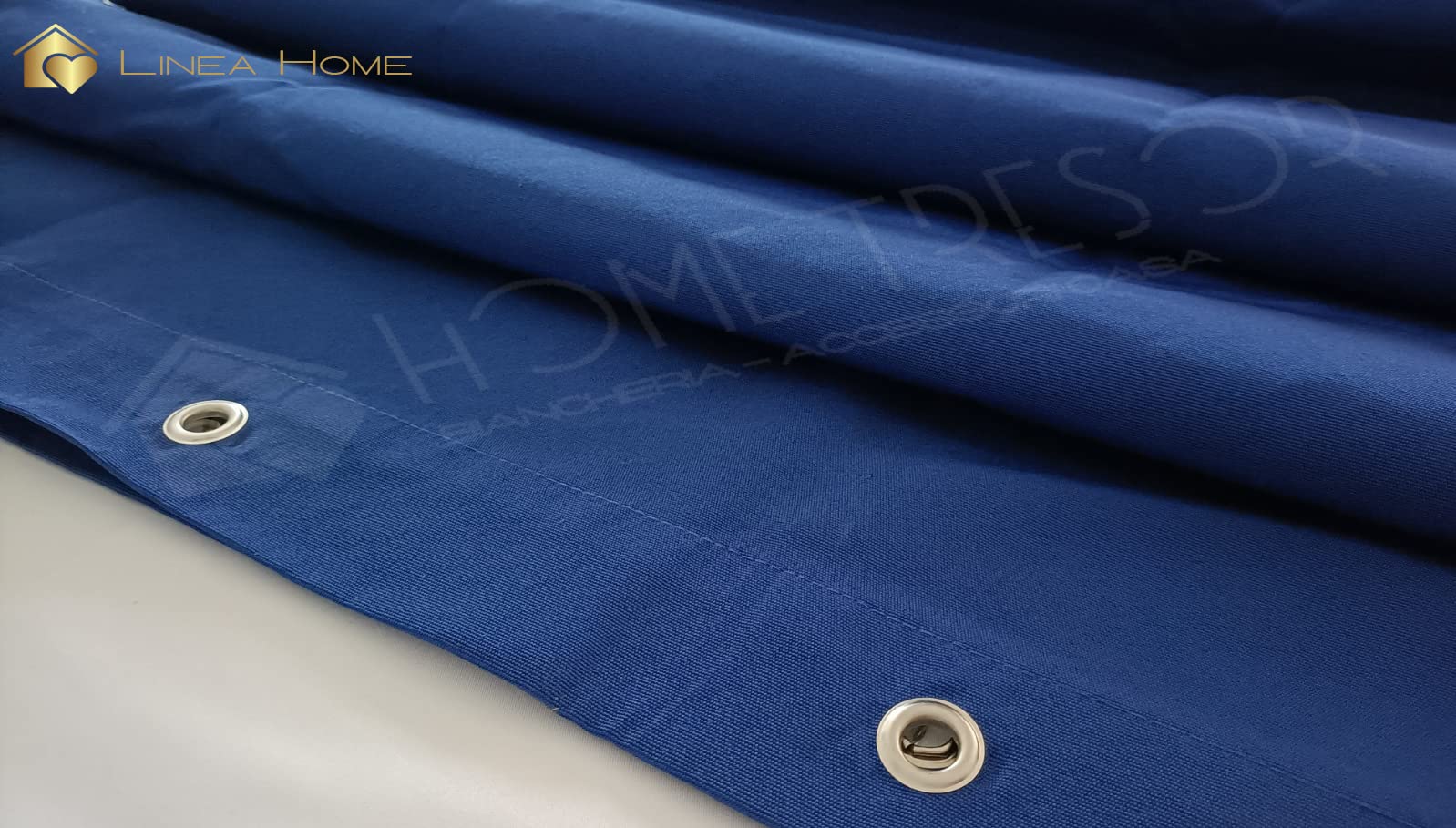Home Tresor - Tenda da Sole da Esterno per Balcone/Terrazzo/Veranda con Anelli e Ganci per Applicazione, Resistente e Lavabile, 100% Poliestere, Tinta Unita Blu cm. 200x300
