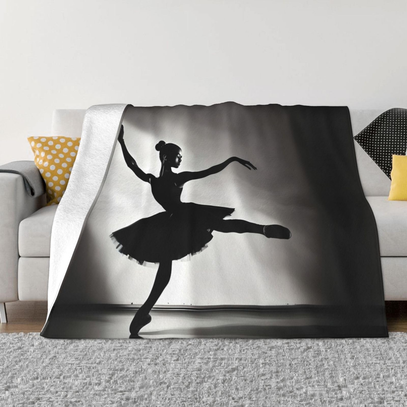 Couverture ballerine en flanelle EdWal de 152x127 cm pour lit et canapé