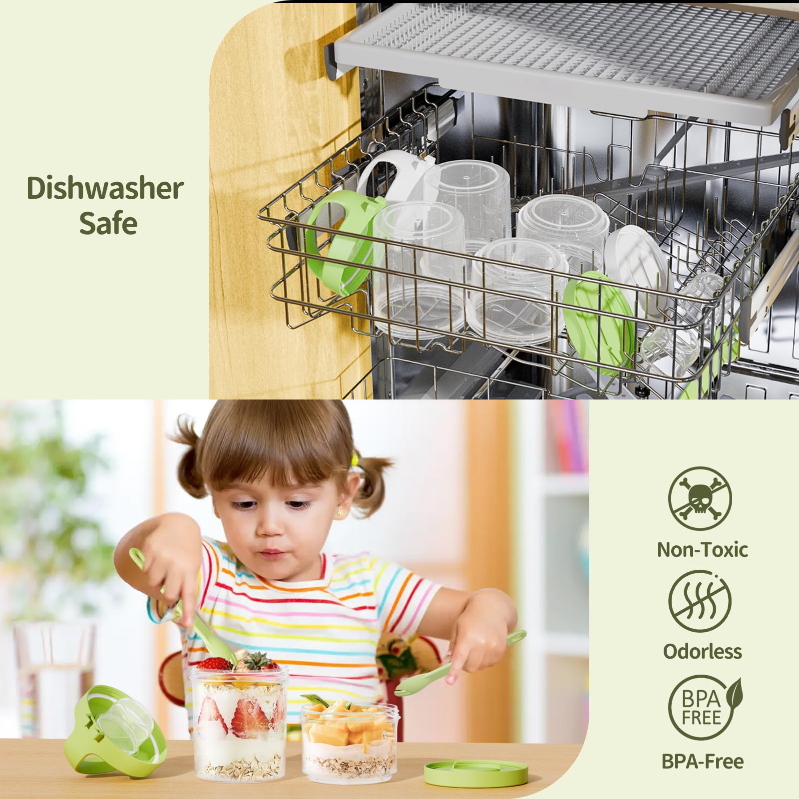LUXEAR Confezione da 4 barattoli e contenitori per alimenti colorati