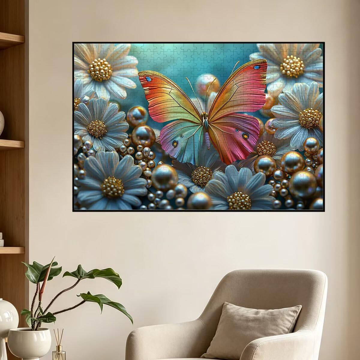Puzzle 4000 Pezzi Farfalla, Puzzle Fiore, Puzzles in Legno, 141x87cm -1430