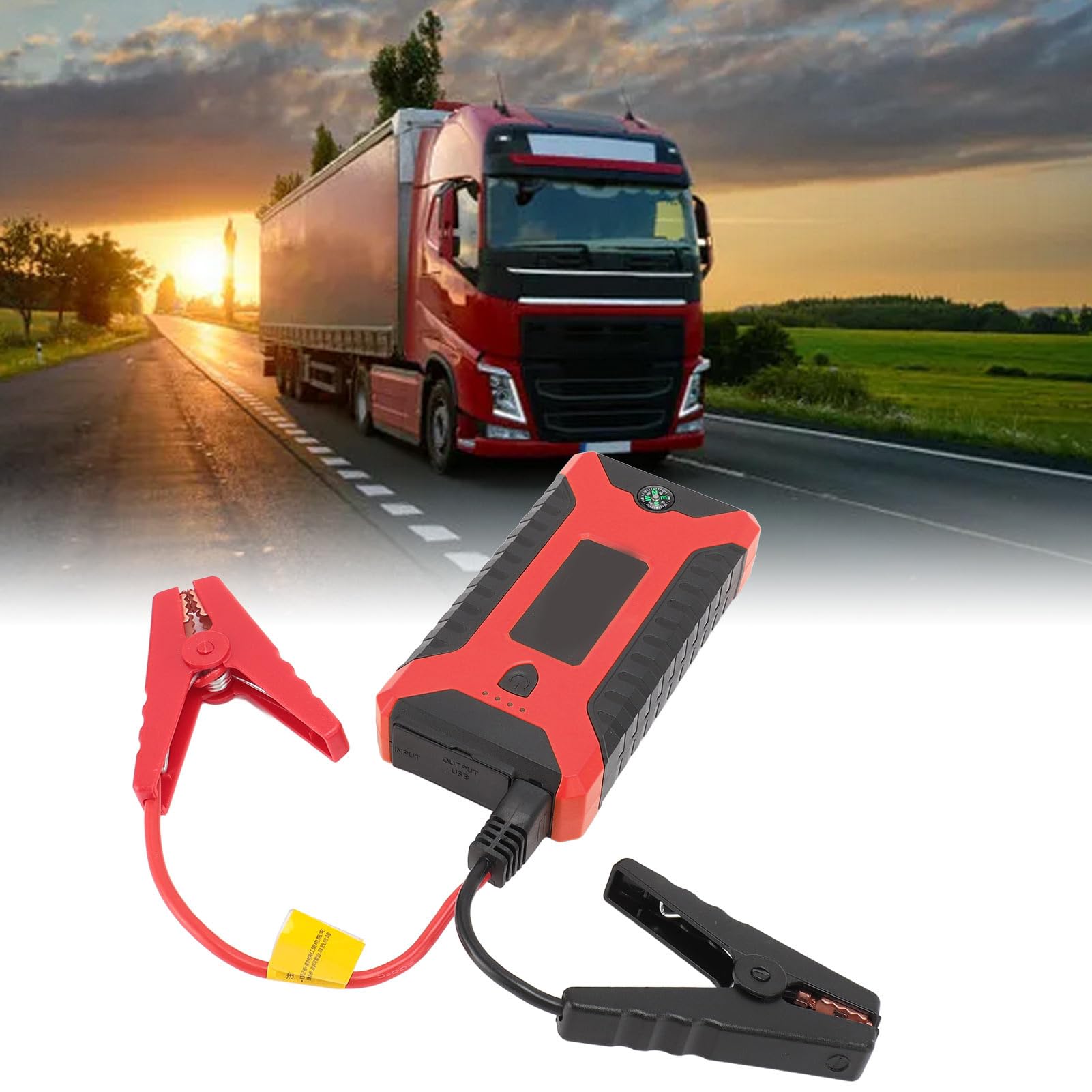Tosuny Arrancador de Batería para Coche, Batería de Arranque de 1000A Pico 20 000mAh para Motores de Gasolina de Hasta 7L y Motores Diésel de Hasta 5,5L, con Linterna y cable (Rojo)