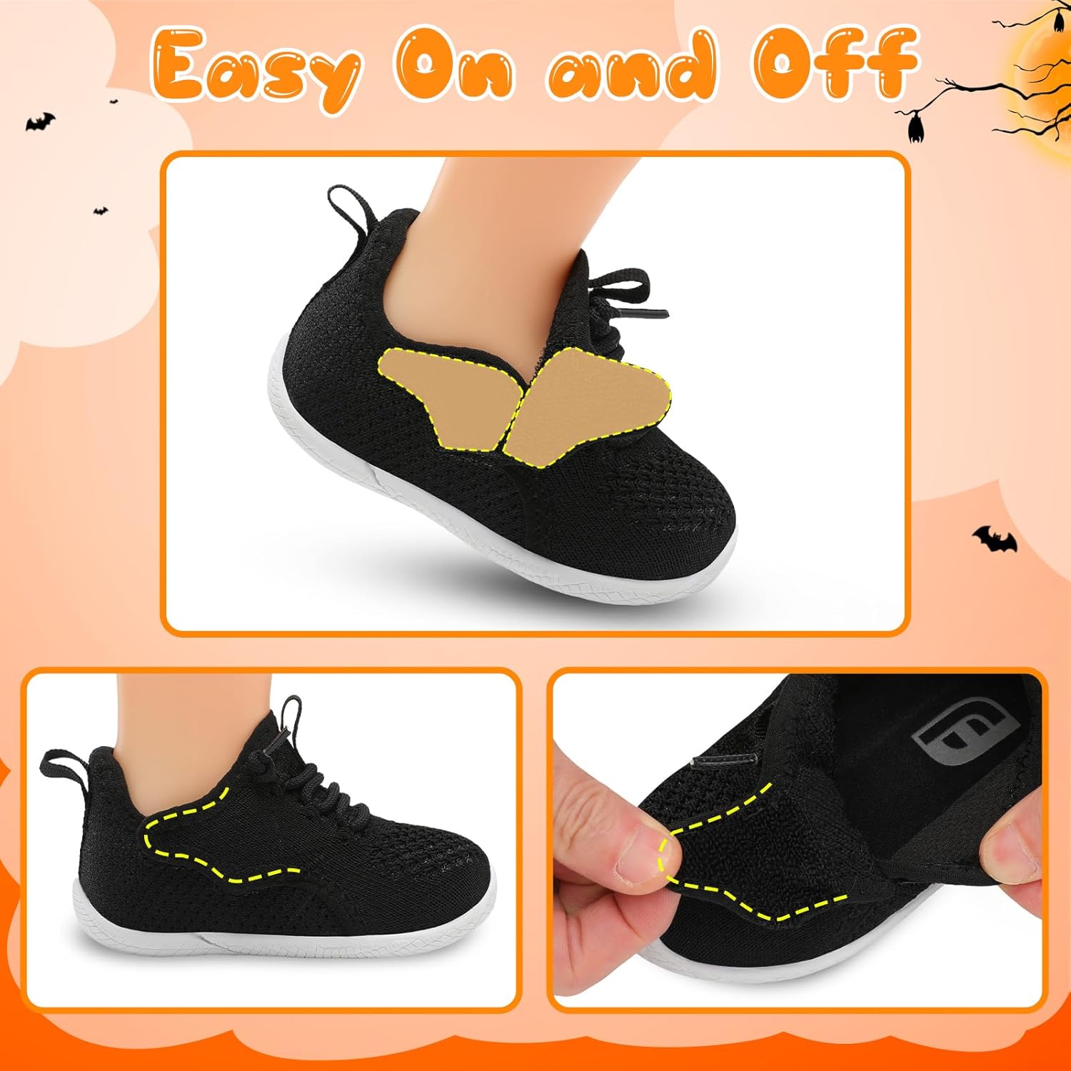 relxfeet Toddler Boys Girls Shoes Little Kids Sneakers Lightweight Breathable Slip on Walking Tennis Shoes - Image 3