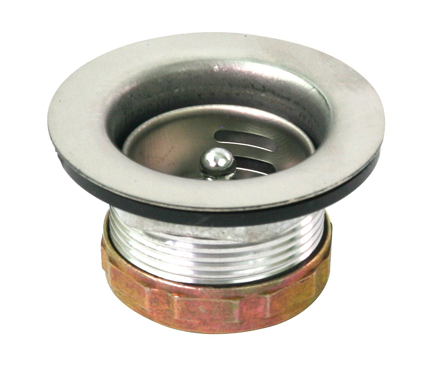 Everflow Chrome Plated Finish, Stainless Steel Body Junior Duo Strainer and Stainless Steel Basket Insert Replacement 7551, Fits 2-1/2 Inch Drains Junior Size Deep Cut Threads with Brass Nut