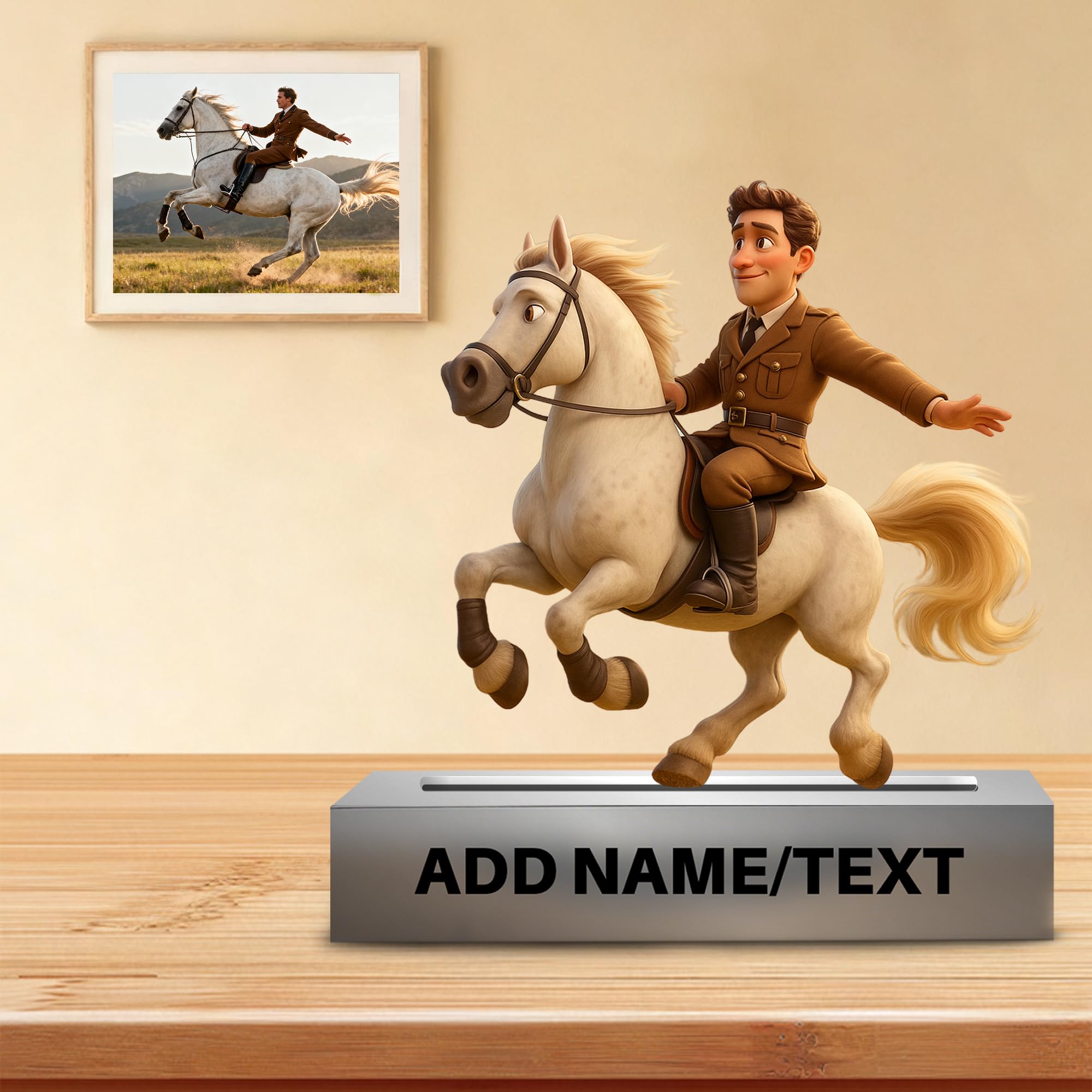 HCLRIU Personalized Cartoon Figurine Acrylic Desk Ornaments Custom Photo 2D Cartoon Style Character Home Decor Unique Office Birthday Holiday Collectibles For Men and Women