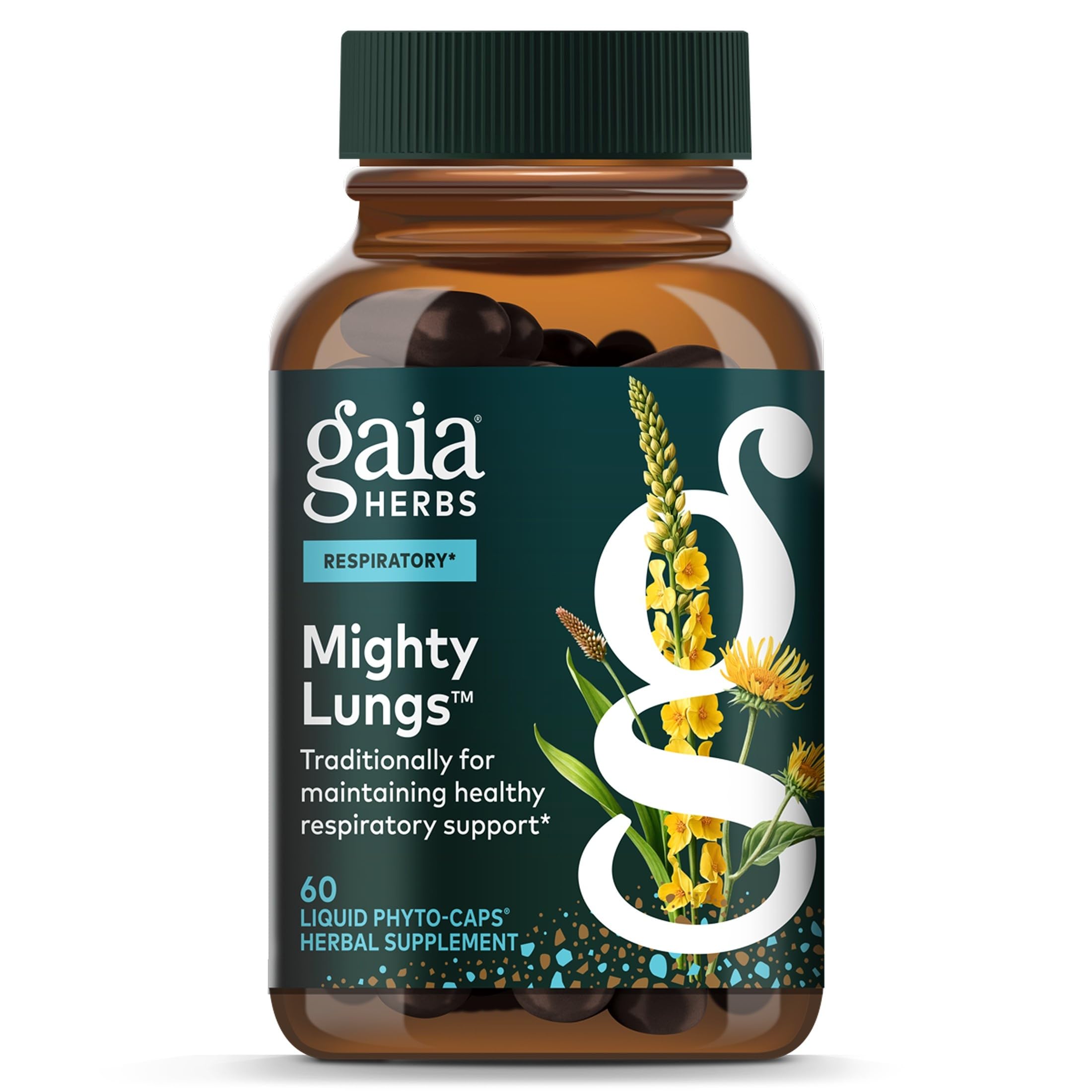 Gaia Herbs Mighty Lungs, 60 Vegan Capsules, 60 Servings