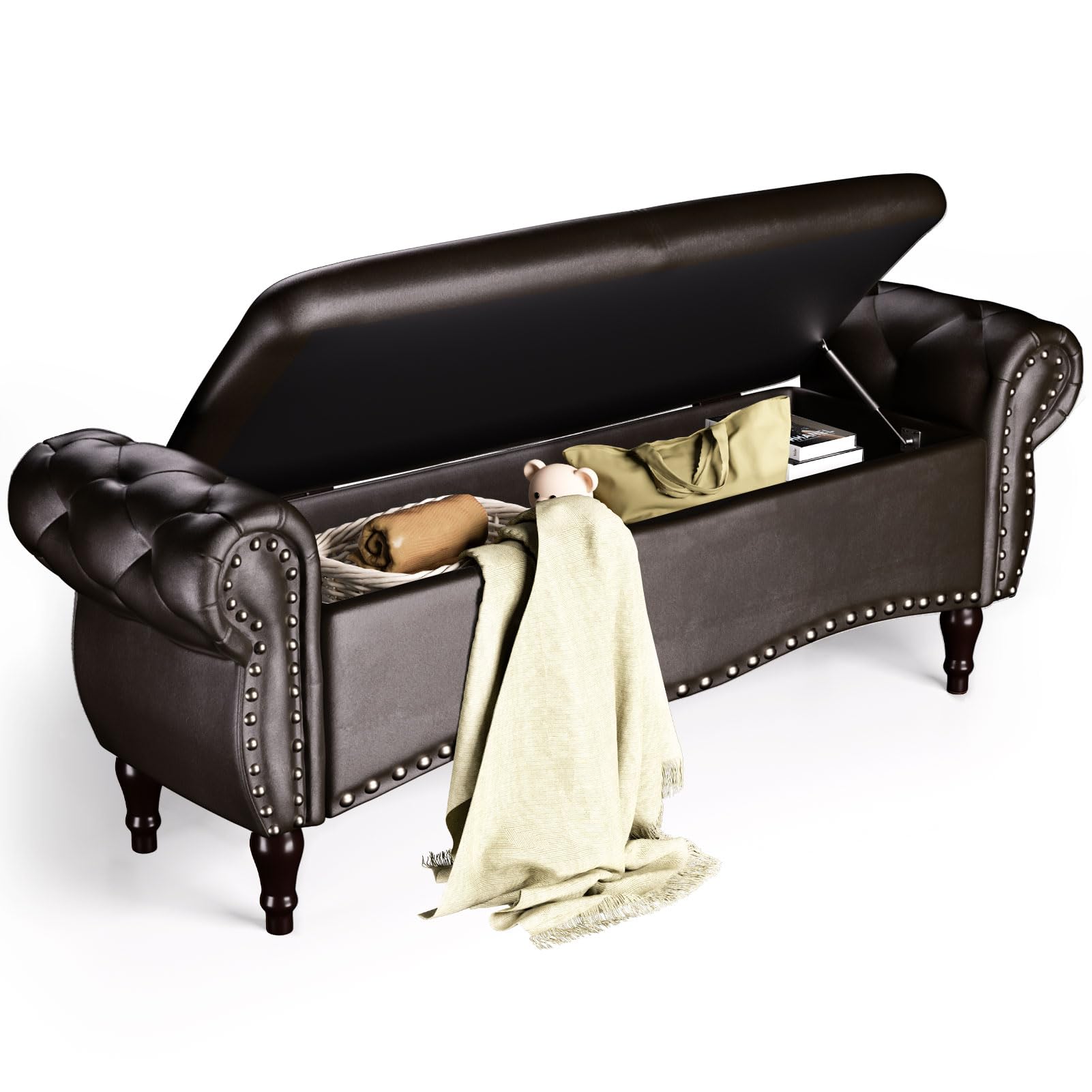 ZZW 51 inch Upholstered Ottoman Bench