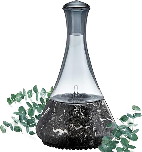 Miniatura 8 de Opulencia - Difusor nebulizador para aceite esencial/aromaterapia con base de cerámica floral rosa y vidrio soplado a mano rosa con interruptor de