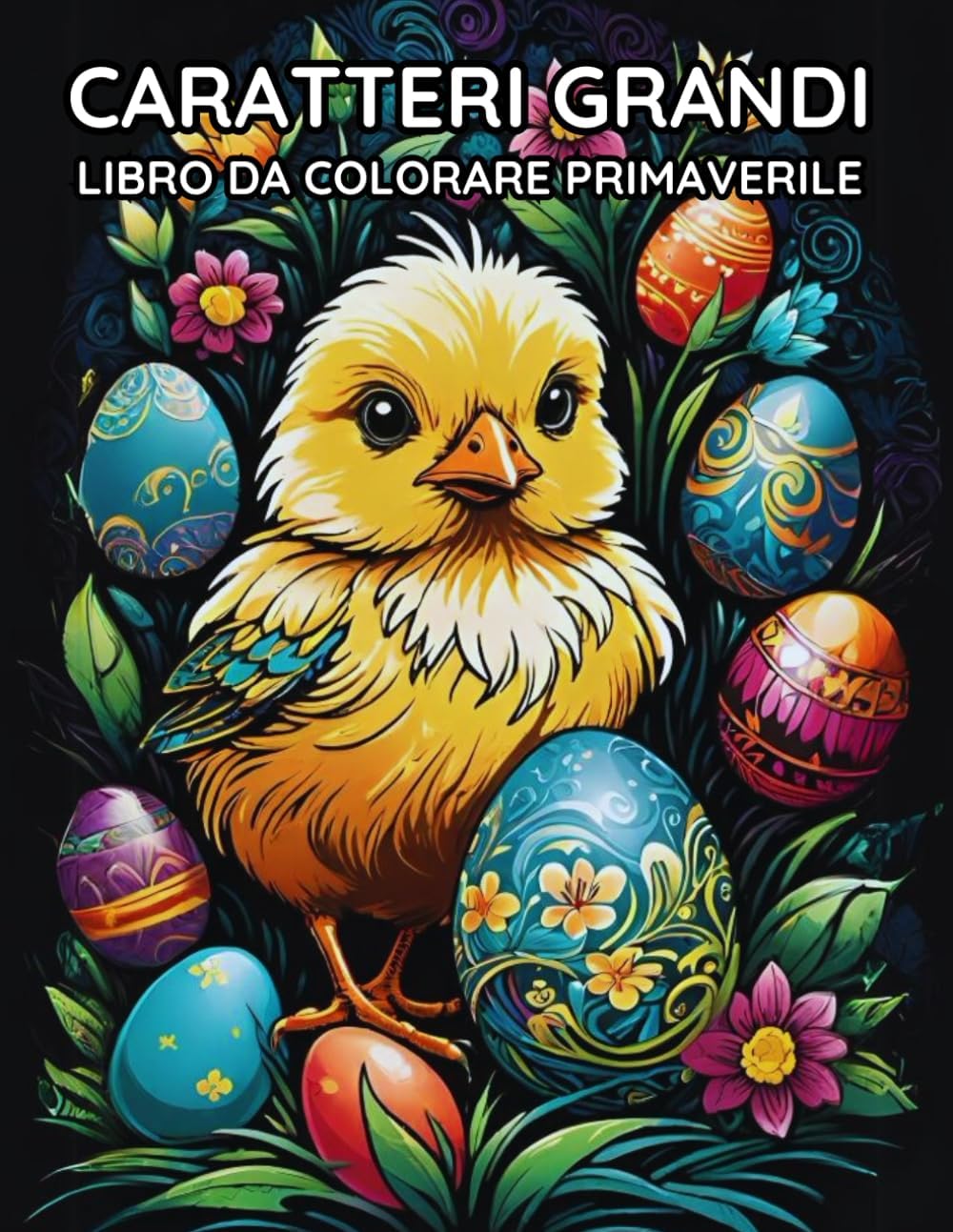 Caratteri Grandi Libro da Colorare Primaverile: 50 Disegni di Fiori di Primavera a Design per la Pasqua con Linee Spesse e Audaci per Colorare in modo ... Bambini, Anziani e Adulti (Italian Edition)