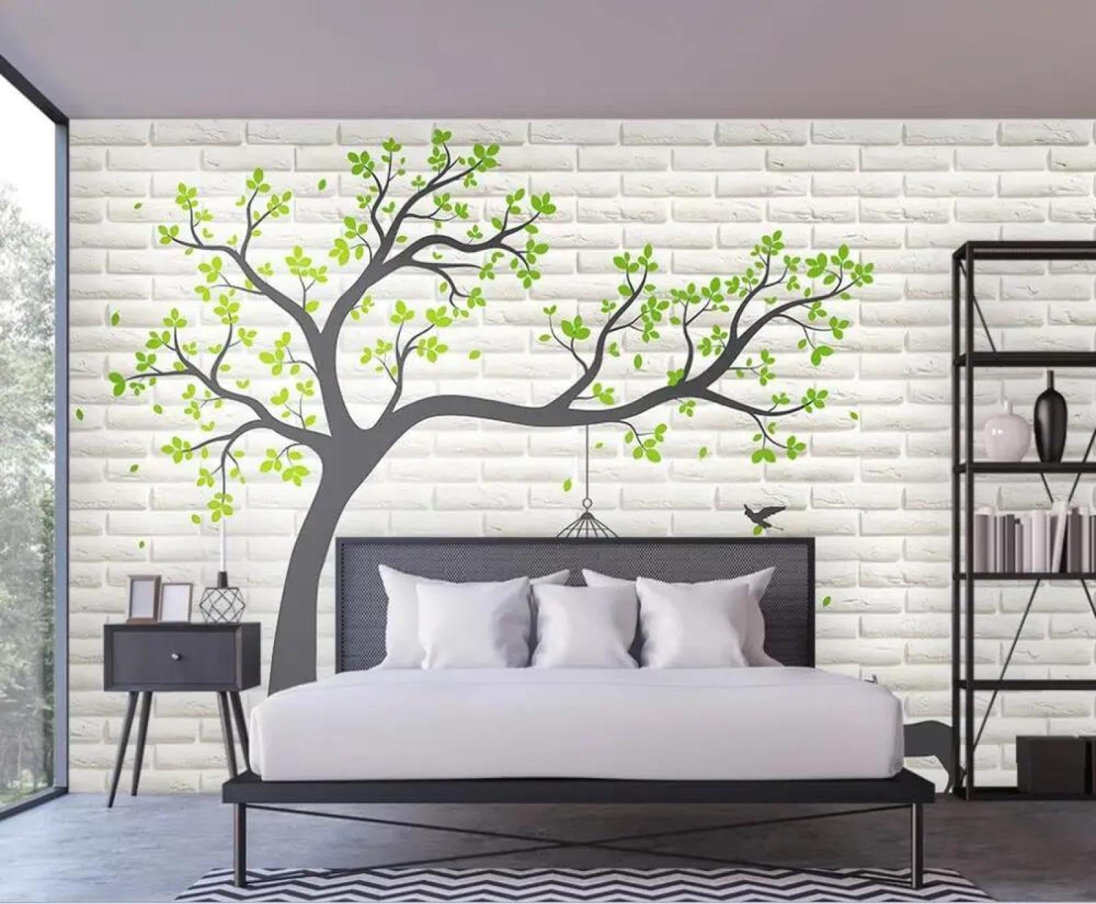 Papier peint mural 3D grands arbres ILIYA tissu non tissé salon chambre à coucher