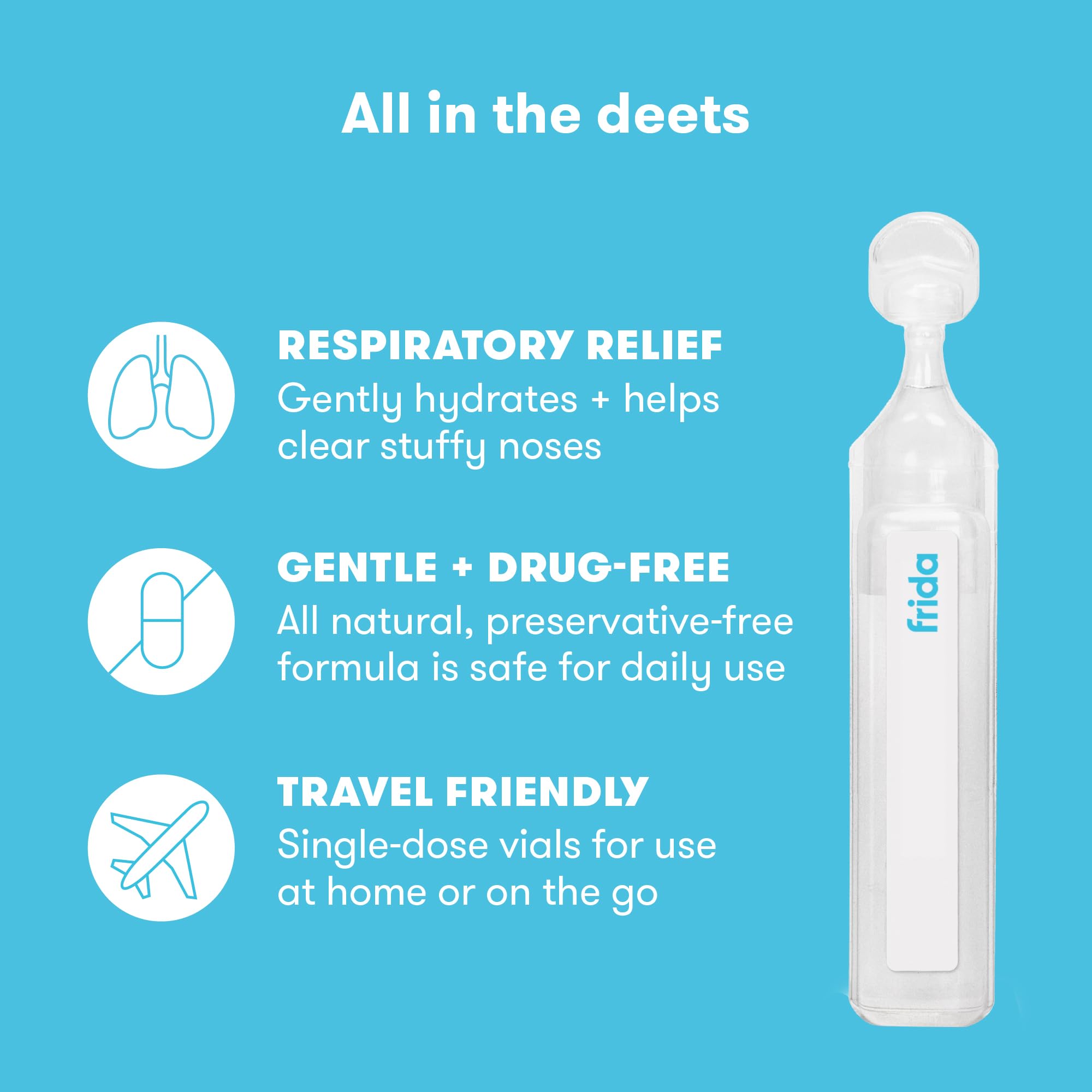 Frida Saline Ampules for Therapy, Safe for All Ages, 10 Single-Use Vials — Amazon image 3