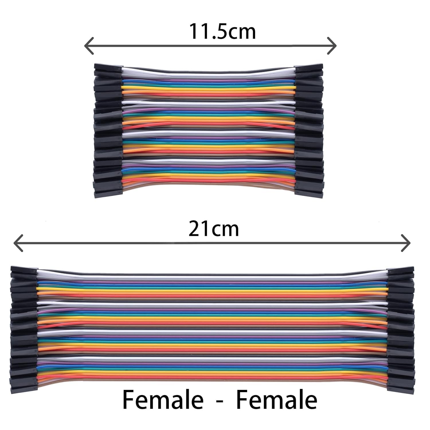 240pcs 10cm+20cm Breadboard Jumper Wires 2 * 40 pezzi da M/F Maschio a Femmina, 2 * 40 pezzi da Maschio a Maschio, 2 * 40 pezzi da Femmina a Femmina per Arduino Raspberry Pi
