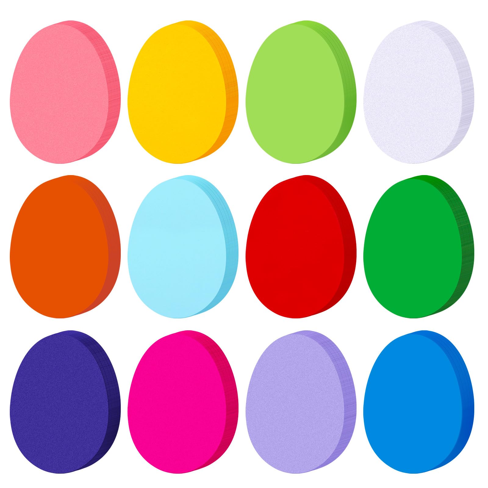 Kisston 360 Pcs Easter Egg Cutouts Paper 3.9 Inch Assorted Color Die Cuts for DIY Craft Projects School Classroom Bulletin Board Decor