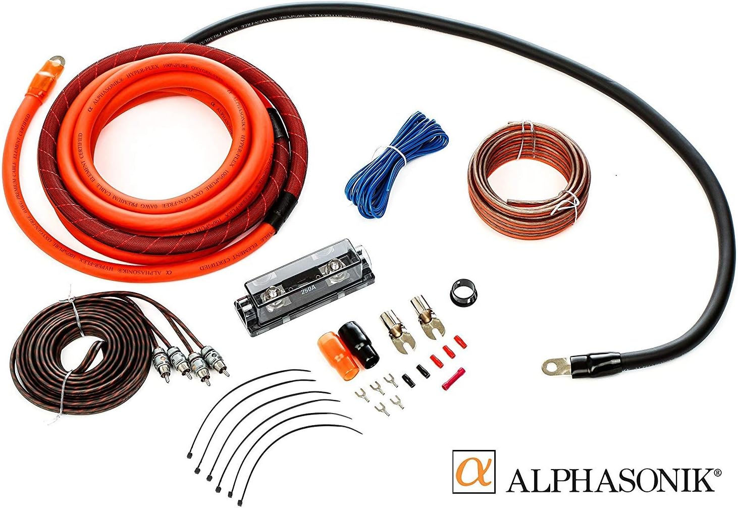 Suреr Bіg Clеаrаnсе! Alphasonik AAK0G Premium 0-Gauge Complete Car Amplifier Installation Kit Hyper-Flex Power, Ground, Speaker Wire RCA Cable - Exceeds AWG (American Wire Gauge) Standard Element Certified Amp Install Kit Crеаtіvе Prоduсt Alphasonik AAK0G Premium 0-Gauge Complete Car Amplifier Installation Kit Hyper-Flex Power, Ground, Speaker Wire RCA Cable - Exceeds AWG (American Wire Gauge) Standard Element Certified Amp Install Kit
