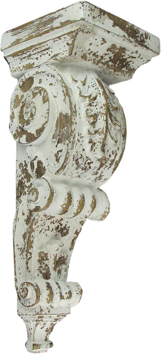 Audreys White Vintage Decorative Corbel Rustic Wall Mounted Home Decor Shelf Bracket Art