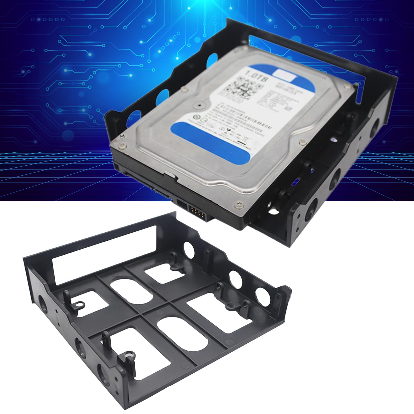 Haiki Adattatori per alloggiamento unità da 5,25" a 3,5" Staffa di montaggio per alloggiamento anteriore da 3,5 a 5,25 Floppy to Drive Bay Tray Staffa