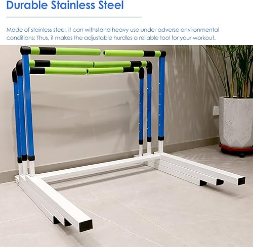 Miniatura 4 de YXXSDP Escuadrón deportivo escolar obstáculos de velocidad, obstáculos de entrenamiento de agilidad ajustable en altura, equipo de entrenamiento de