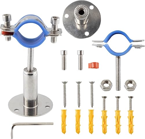 Miniatura 3 de Soporte de tubo de montaje en pared de acero inoxidable 304, abrazadera de tubo ajustable, soporte de correa de tubo de soporte fijo para tubos de 1