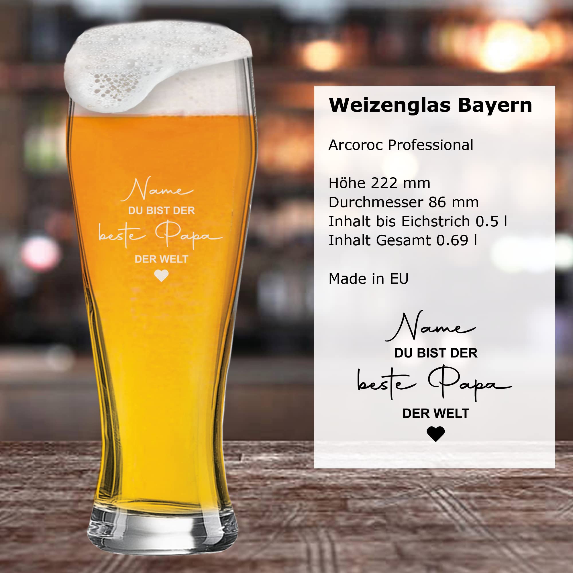 Bicchiere Da Birra Personalizzato, Inciso - Classico (compatto - Foto 4