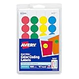 Avery Removable Color-Coding Labels, Removable Adhesive, Assorted Colors, 3/4