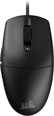 Corsair M55 Mouse da Gioco FPS Leggero e Cablato – Nero | 16.000 DPI, Sei Pulsanti Programmabili, Impugnature Laterali Testurizzate
