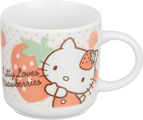 Miniatura 5 de Sanrio Hello Kitty 302534 Strawberry Kitty - Mini plato de curry (6.7 pulgadas de diámetro), color blanco