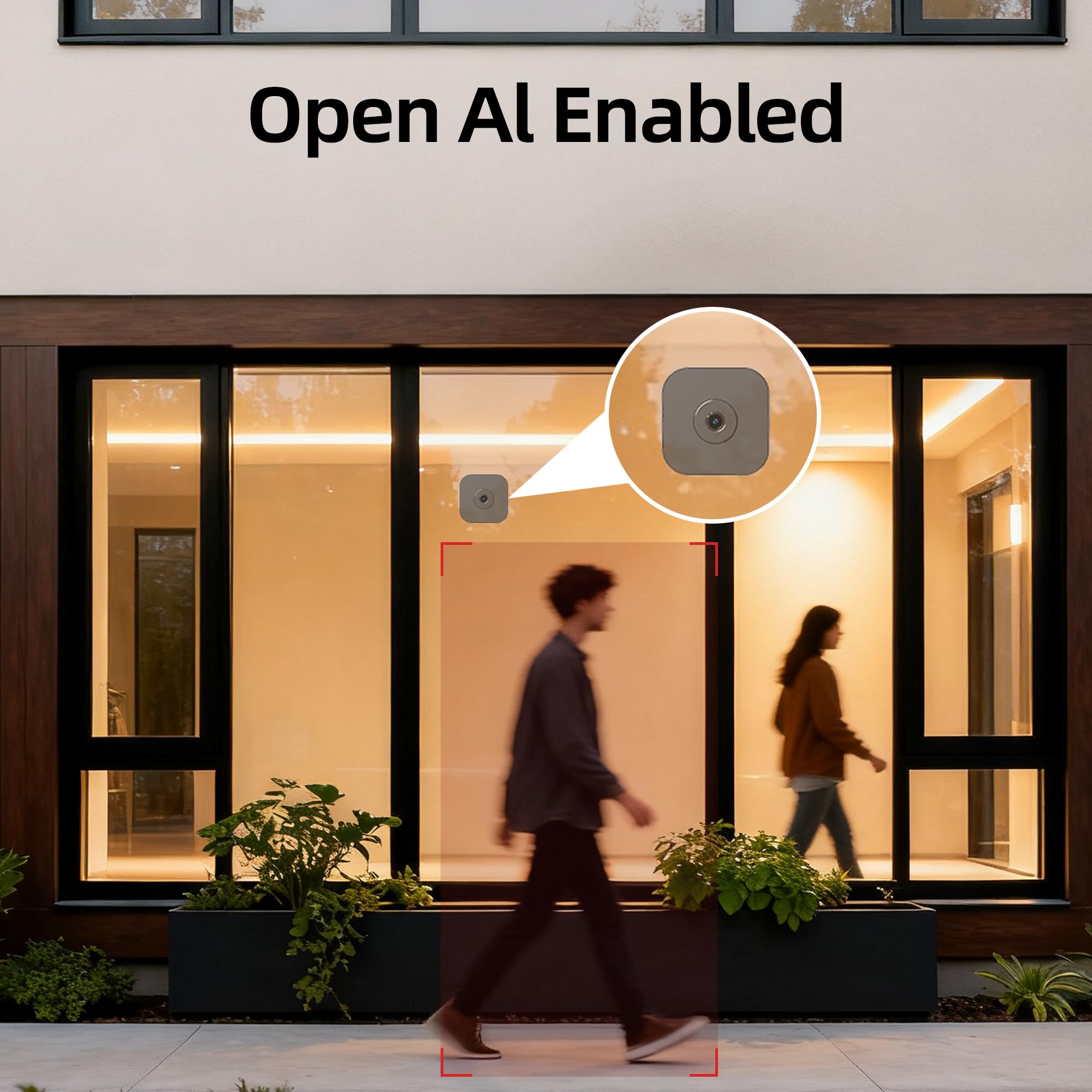 Hawkray - Cámara de ventana 2K 3MP, WiFi de 2.4 GHz para interiores para seguridad del hogar con detección de personas y movimiento, visión nocturna a todo color, grabación 24/7, instalación fácil y