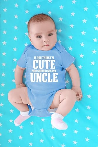 Miniatura 4 de CBTwear If You Think I'm Cute You Should See My Uncle Baby Bodysuit - Lindo traje de humor para recién nacido