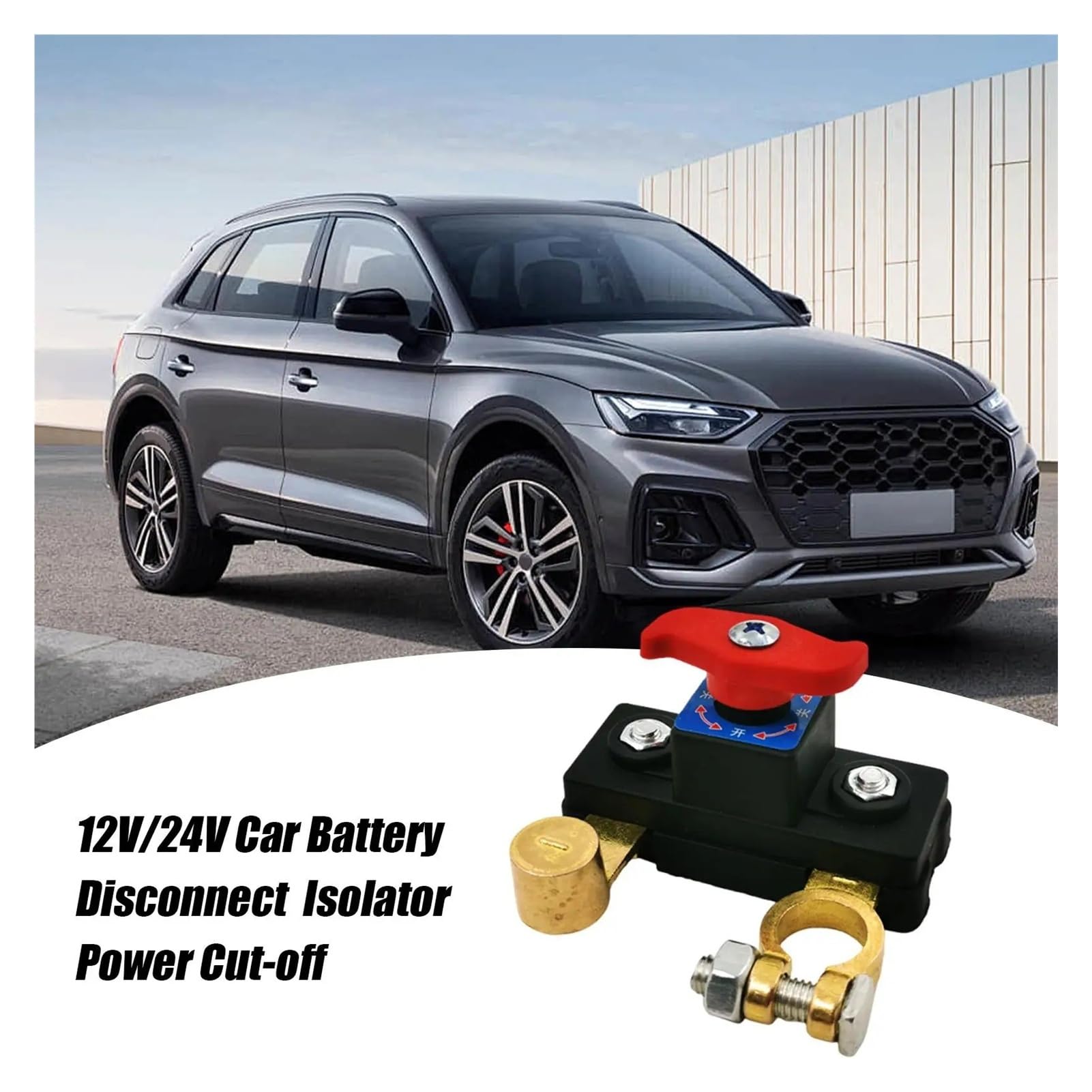 Commande de coupure de batterie de voiture 12/24 V, isolateur de commutateur à déconnexion rapide robuste avec borne automobile pour camion, camping-car, bateau (plaqué cuivre)