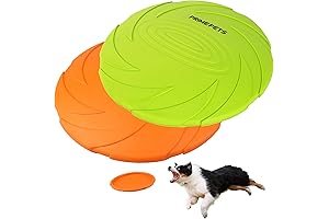 Premium Prime Pets Dog Frisbees 2 Pack: Durable Nature Rubber Flying Discs...