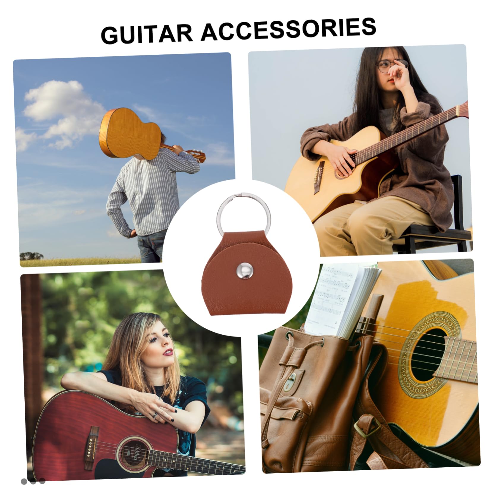 MUELODSIC 1 Set Guitar Picks Holder with Plectrums Durable Case present for Musicians Compatible with Acoustic Electric Guitars Ukuleles and Mandolins