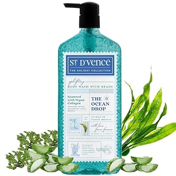 ST. DVENCE Refreshing Ocean Drop Salicylic Acid Body Wash Shower Gel For Women & Men with Seaweed Extract & Vegan Collagen | Paraben & Sls Free | Body Wash For Summer - 700 ml