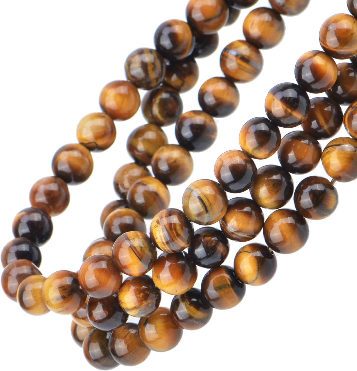 80Pcs Natural Crystal Beads Stone Gemstone Round Loose Energy Healing Beads with Free Crystal Stretch Cord for Jewelry Making (Yellow Tiger Eye, 10mm) image 5