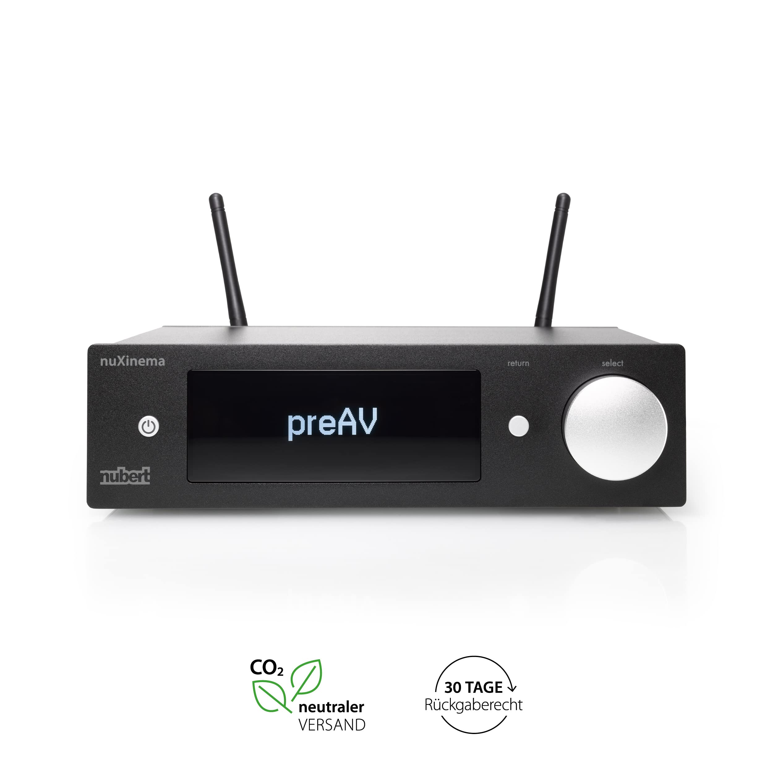 Nubert nuXinema preAV AV-Vorverstärker Dolby Atmos DTS:X Wireless Surround-Sound 9 Quellen