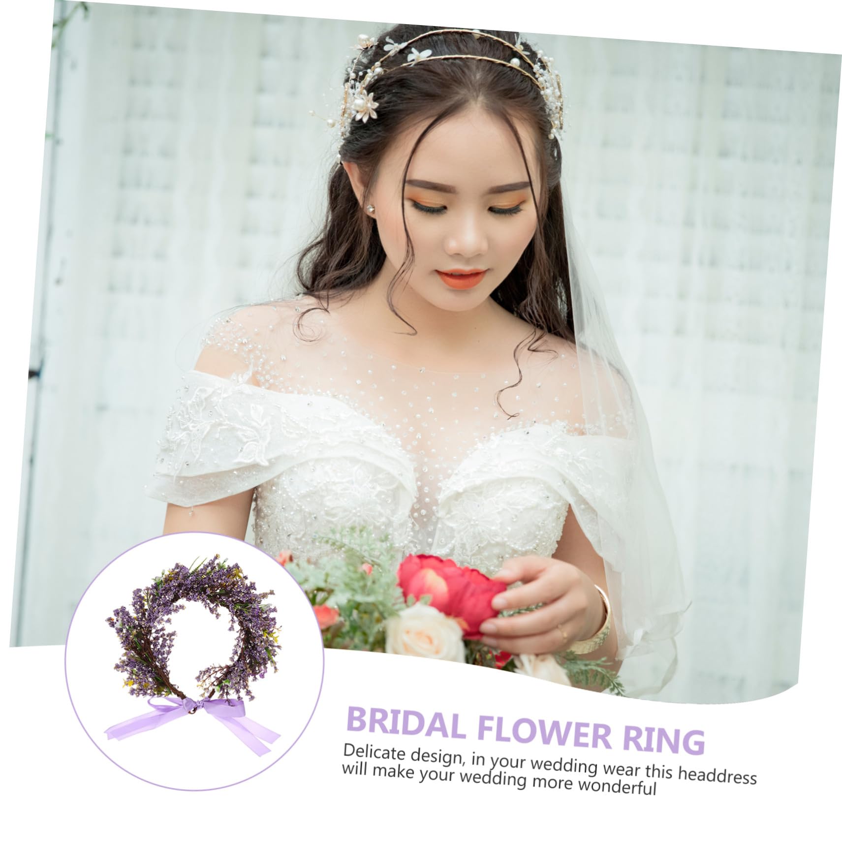 VICASKY 4 Stück Braut Blumenkranz Stirnband Leicht Komfortabel Lebensechte Hochzeitskopfbedeckung Vielseitig für Hochzeit Party Fotoshootings Zarter Haarschmuck für Damen Mädchen