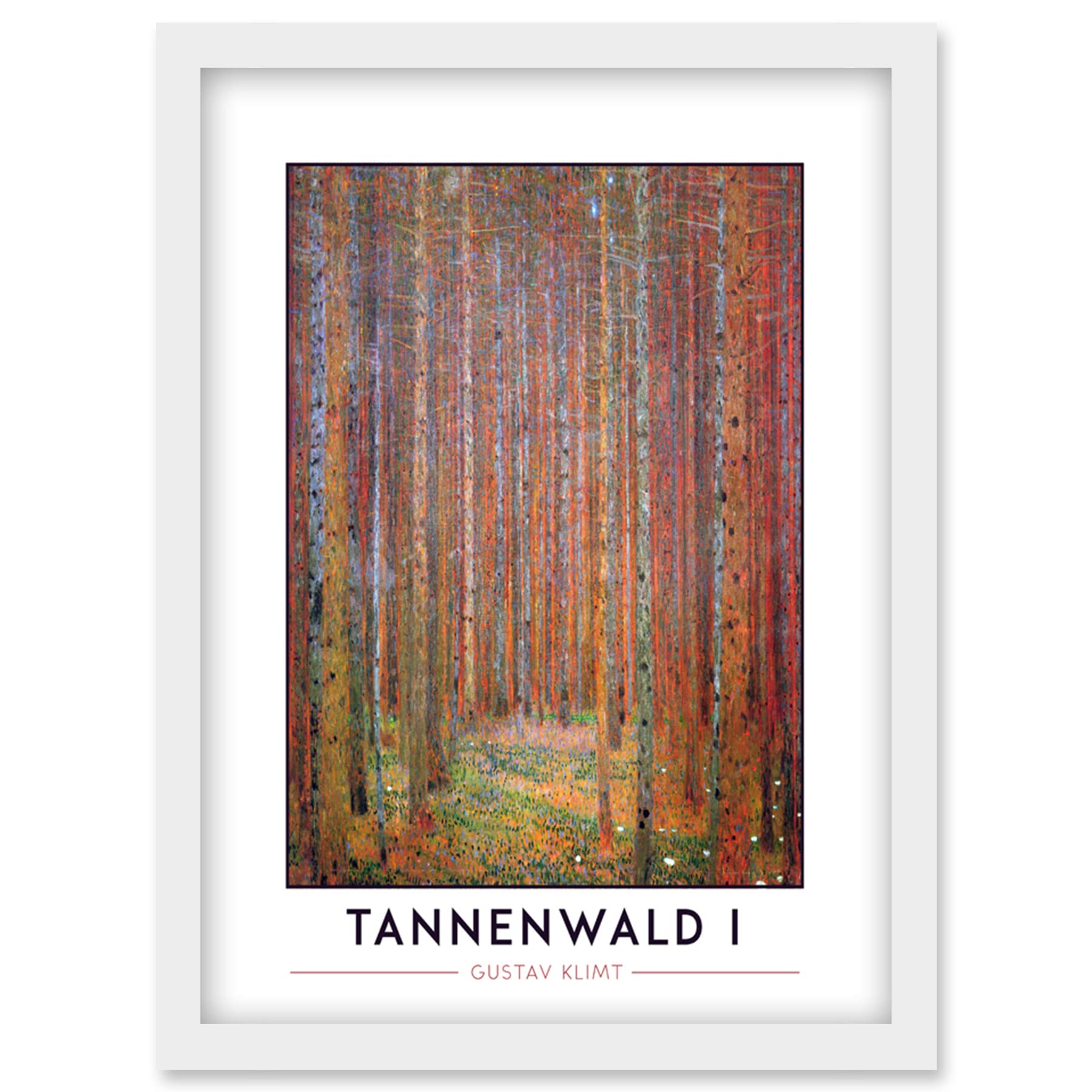 Wee Blue Coo Gustav Klimt Tannenwald I Fir Forest Painting Artwork Framed Wall Art Print A4