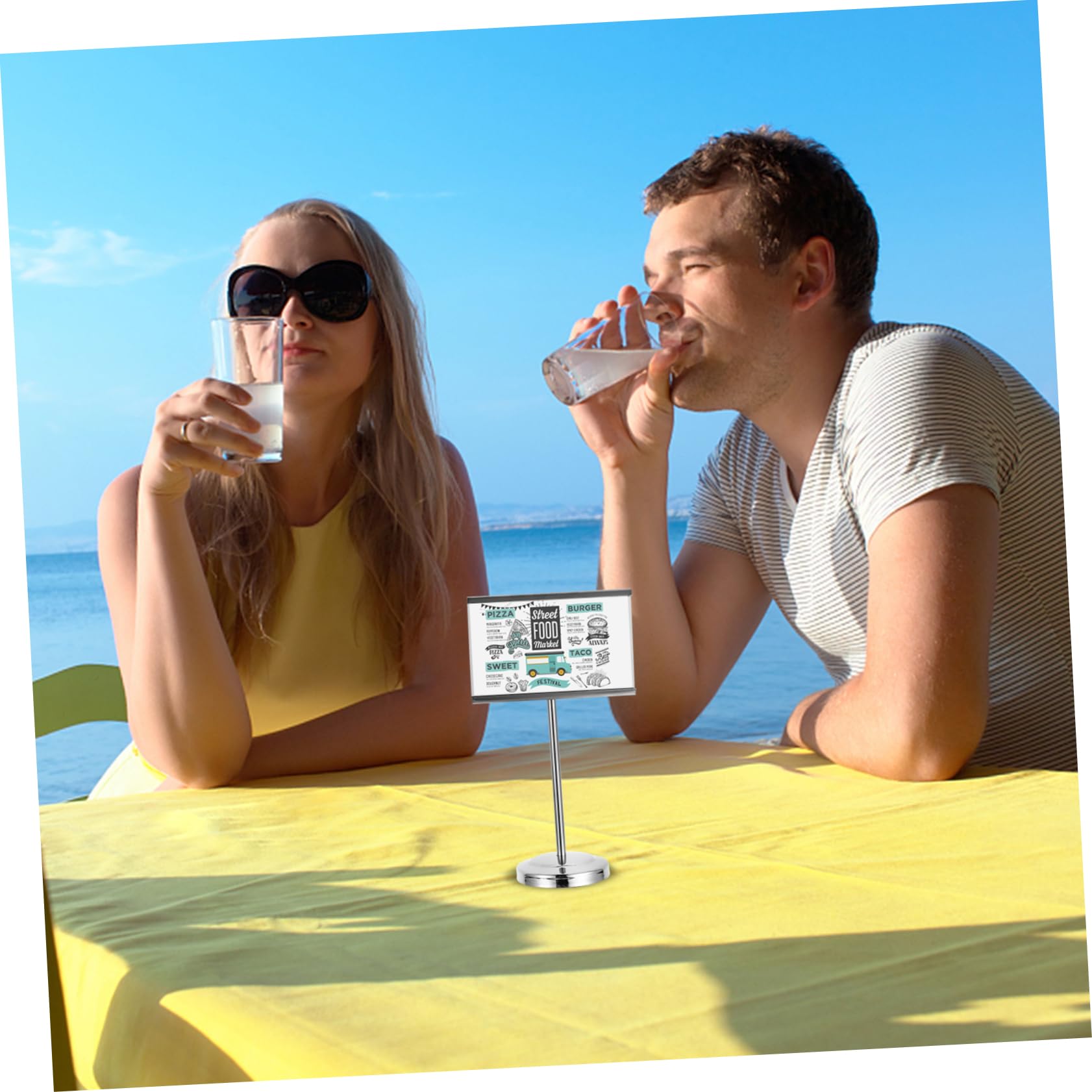 Garneck 1pc Stainless Steel Menu Stand Table Number Holder for Hotel Restaurant 6 Inch Silver Easy to Clip Stand Firmly