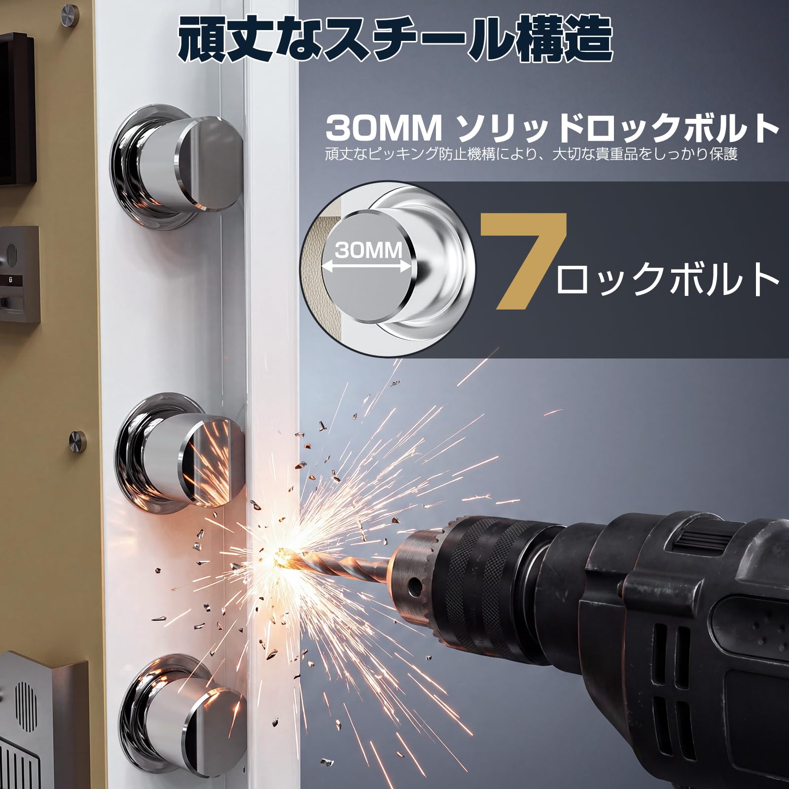100L指紋認証金庫、延長ロックボルト付き Amazon.co.jp: WASJOYE 100L 耐火指紋認証金庫 盗難防止 タッチパネル