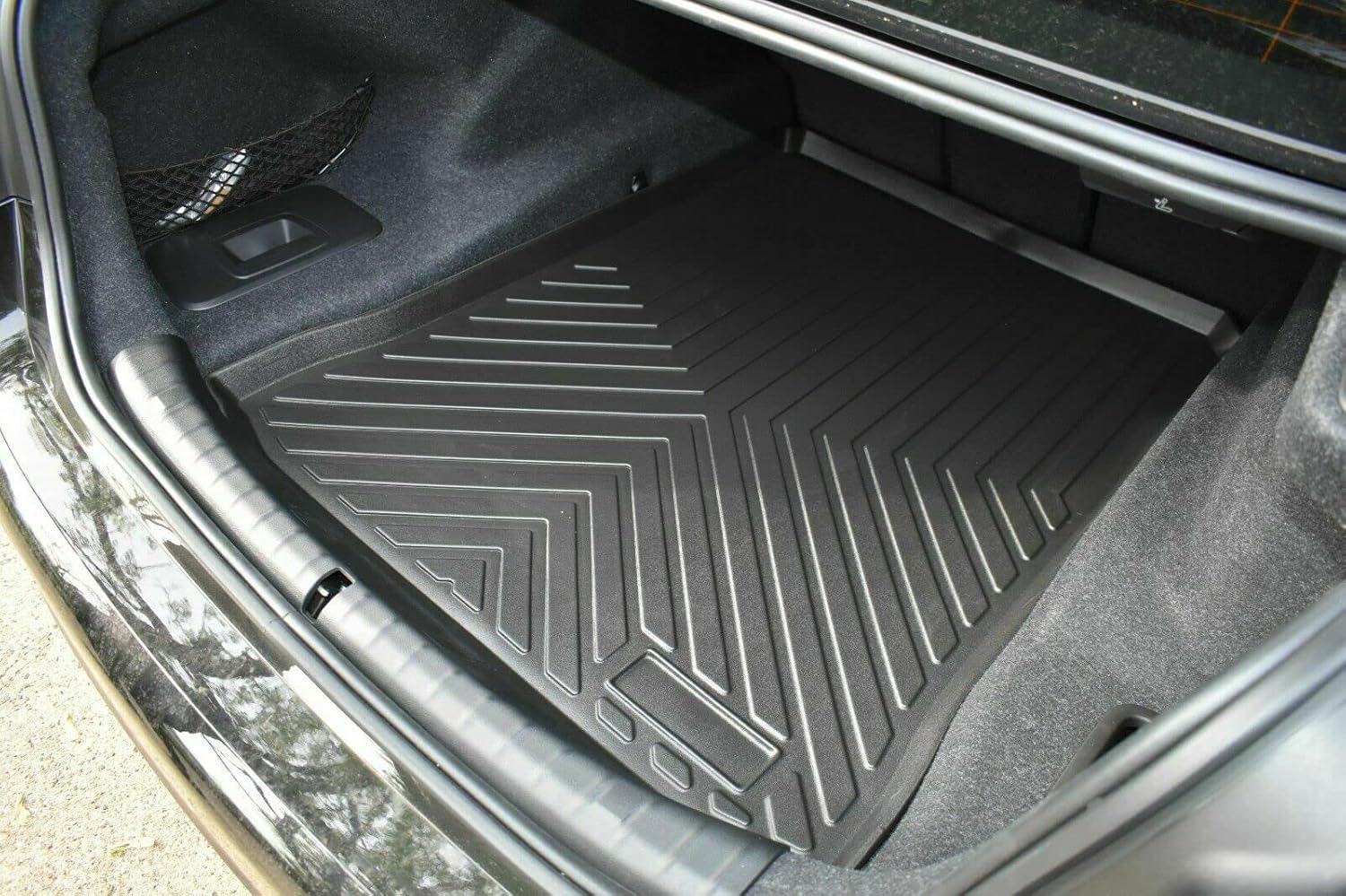 Cargo Liner - Trunk Mat for BMW 5-Series F90 M5 2017-2023 – Weather-Resistant Trunk Mats for Cars with Raised Lip – Non-Slip Car Trunk Mat Rubber – Laser Pre-Cut Design
