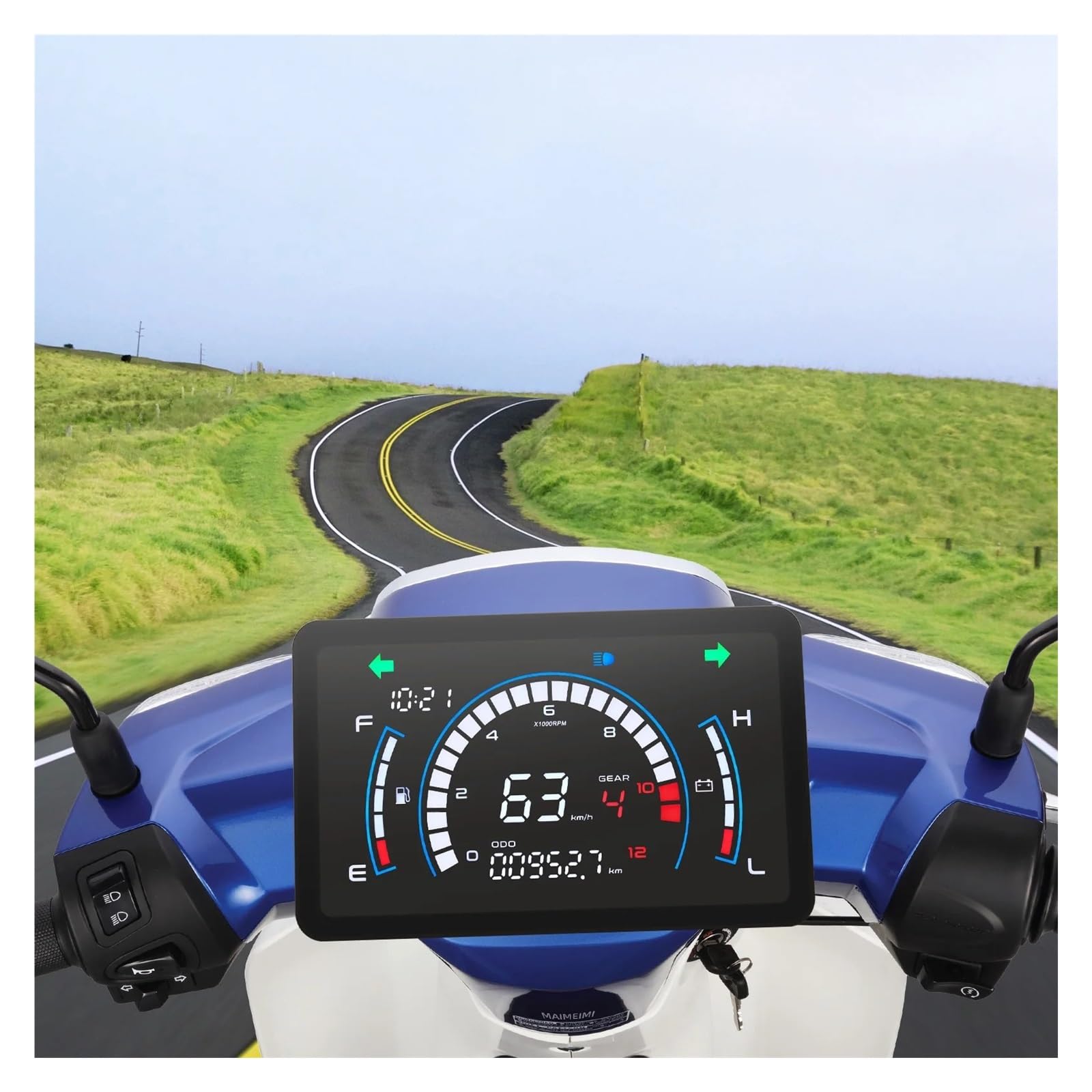 Motocicleta cuentarrevoluciones Velocímetro LED universal para motocicleta, tacómetro, tablero de instrumentos, pantalla para Dream EX5 para Ipowed