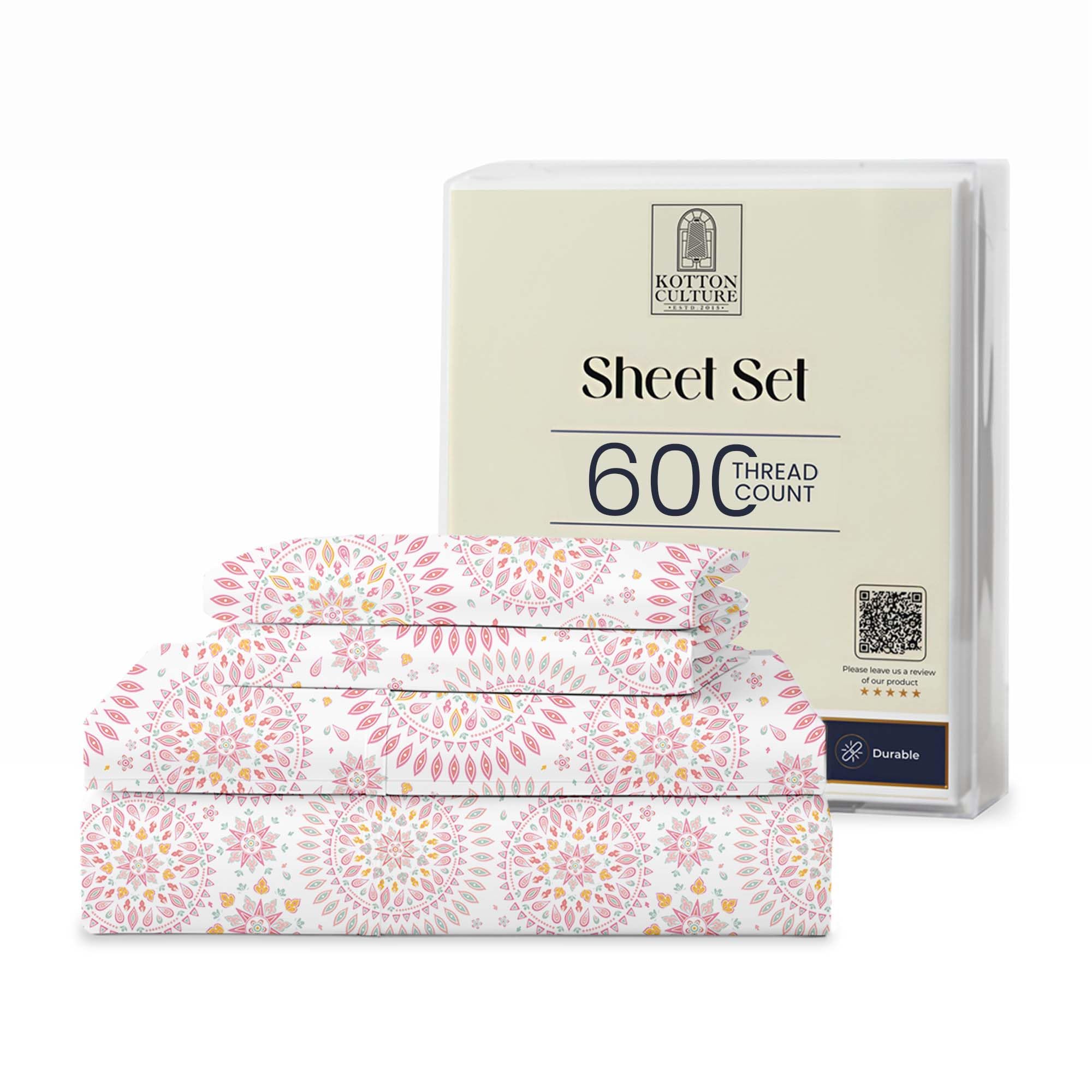 Kotton Culture Queen Sateen Sheet Set